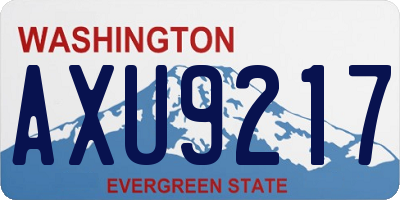 WA license plate AXU9217