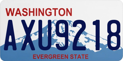 WA license plate AXU9218