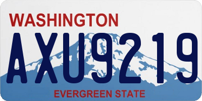 WA license plate AXU9219