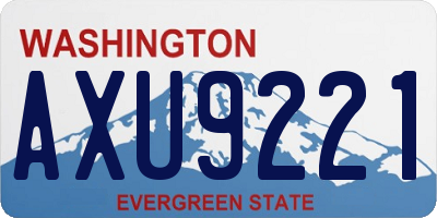 WA license plate AXU9221