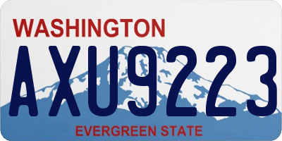 WA license plate AXU9223