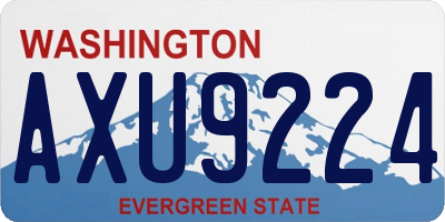 WA license plate AXU9224