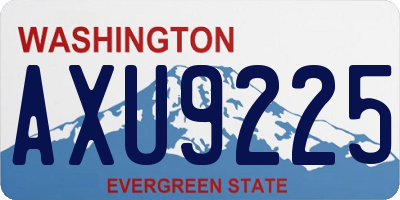 WA license plate AXU9225