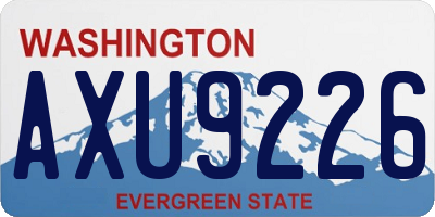 WA license plate AXU9226