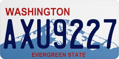 WA license plate AXU9227