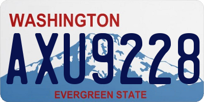 WA license plate AXU9228