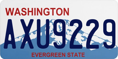 WA license plate AXU9229