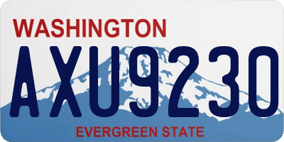 WA license plate AXU9230