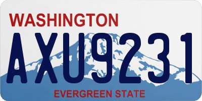 WA license plate AXU9231