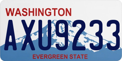 WA license plate AXU9233