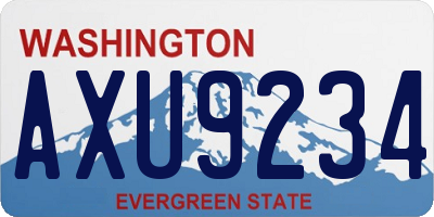 WA license plate AXU9234