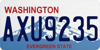 WA license plate AXU9235
