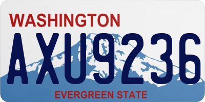 WA license plate AXU9236