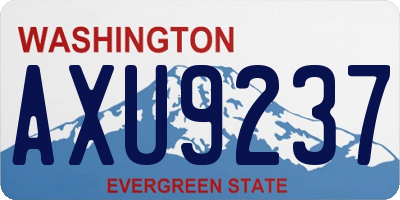 WA license plate AXU9237
