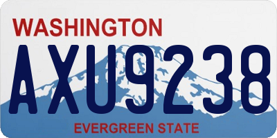 WA license plate AXU9238
