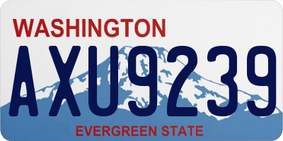 WA license plate AXU9239
