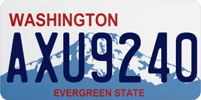 WA license plate AXU9240