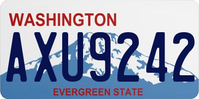 WA license plate AXU9242