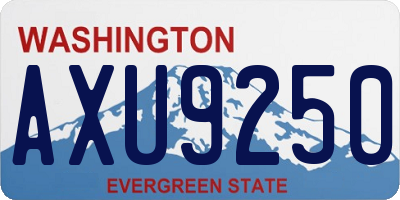 WA license plate AXU9250