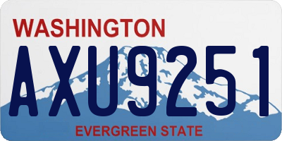 WA license plate AXU9251