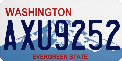 WA license plate AXU9252