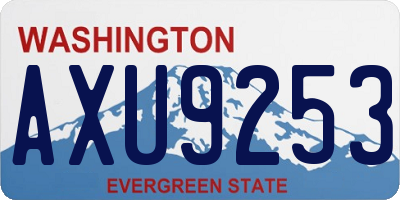 WA license plate AXU9253