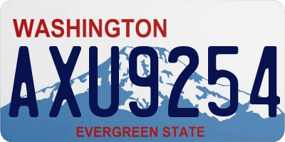 WA license plate AXU9254
