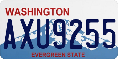 WA license plate AXU9255