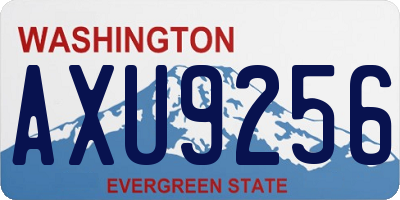 WA license plate AXU9256