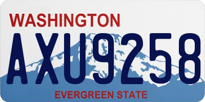 WA license plate AXU9258