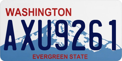 WA license plate AXU9261