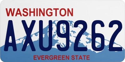 WA license plate AXU9262