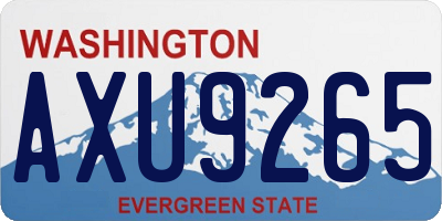 WA license plate AXU9265