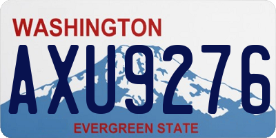 WA license plate AXU9276
