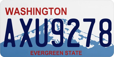 WA license plate AXU9278