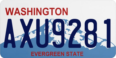 WA license plate AXU9281