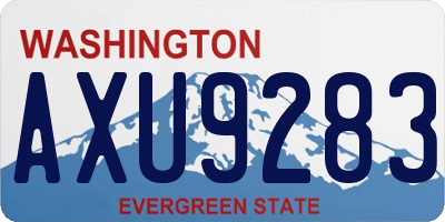 WA license plate AXU9283