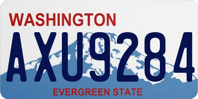WA license plate AXU9284