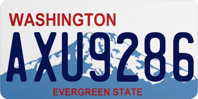 WA license plate AXU9286