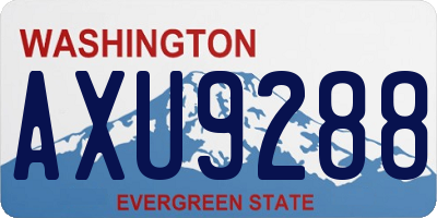 WA license plate AXU9288
