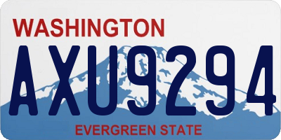 WA license plate AXU9294
