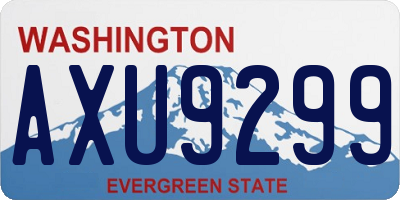 WA license plate AXU9299