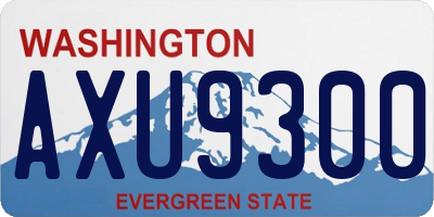 WA license plate AXU9300