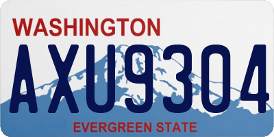 WA license plate AXU9304