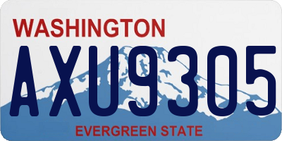 WA license plate AXU9305
