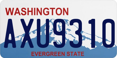 WA license plate AXU9310