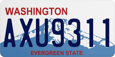 WA license plate AXU9311