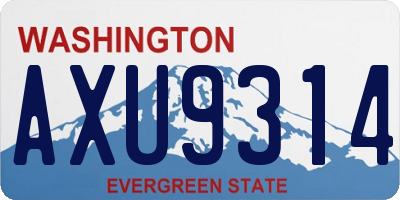 WA license plate AXU9314