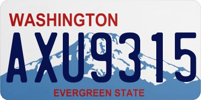 WA license plate AXU9315