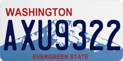WA license plate AXU9322